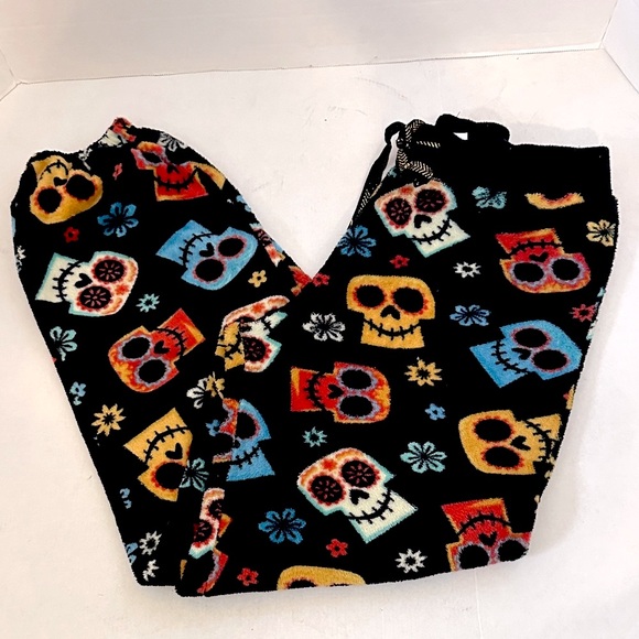 Disney Coco Colorful Skull Print Pajama Pants medium uni sex - Picture 1 of 6